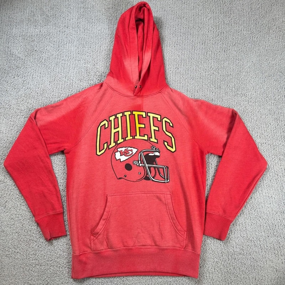 Homage Mens Kansas City Chiefs Red Tri-Blend Graphic Hoodie Size S 1599